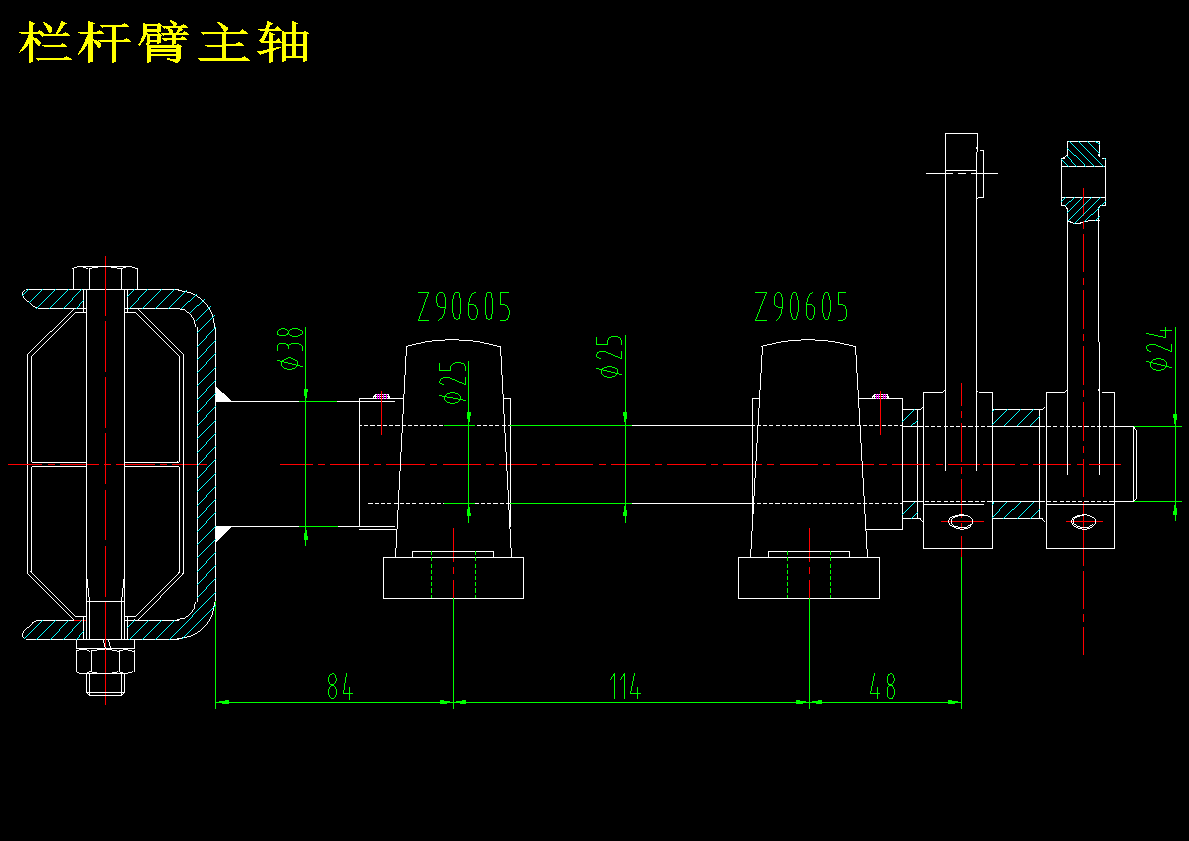 一种采用齿轮传动的电动栏杆的设计[弹簧配重-曲柄连杆结构]【12张CAD图纸】