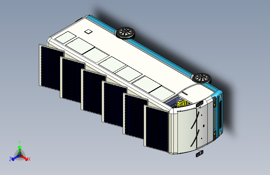 G00592-太阳能电池板的公交车巴士