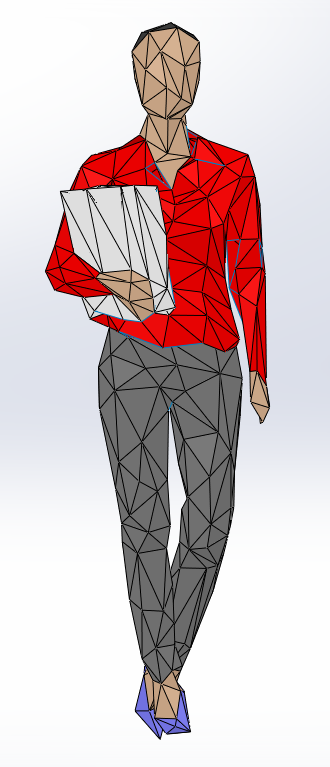 099-人物模型-人红色衣服  SW