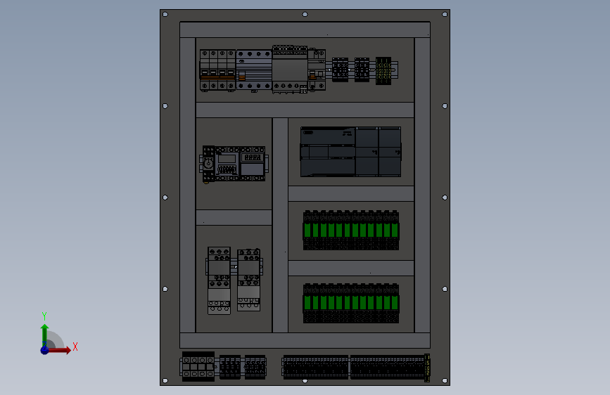 electric-power-distribution-panel-简单而老式的配电配电板 正面视图