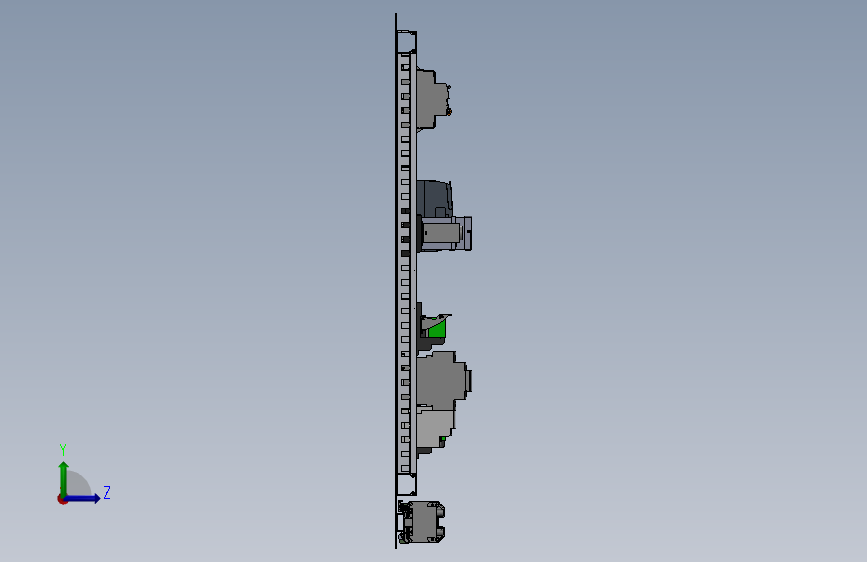 electric-power-distribution-panel-简单而老式的配电配电板 左侧视图