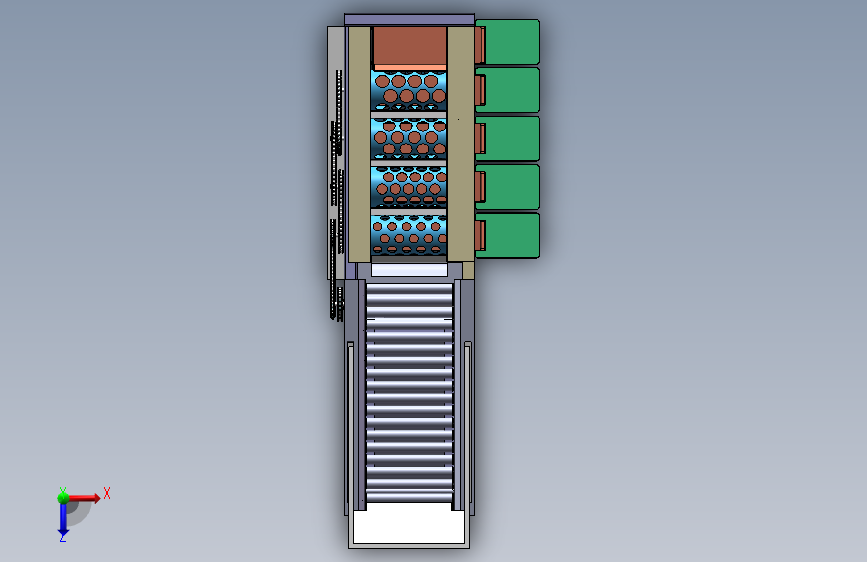 土豆筛选机二维CAD+三维SW 俯视图