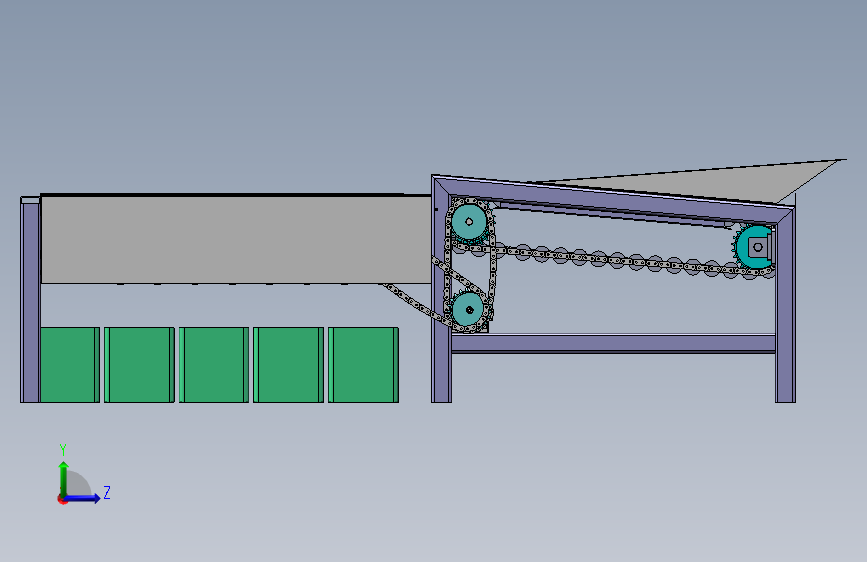 土豆筛选机二维CAD+三维SW 左侧视图