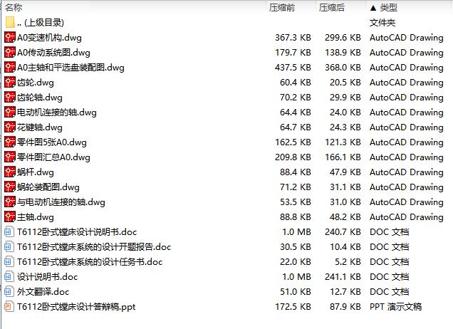 T6112卧式镗床设计含11张CAD图带开题