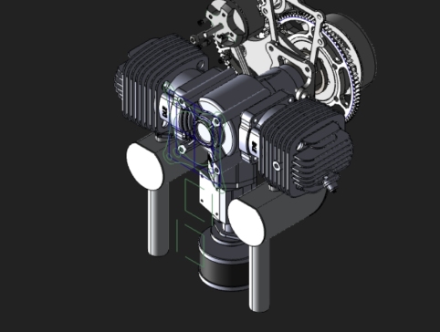 014-发动机及部件-DLE120 发动机 + 3D 打印启动器 STEP