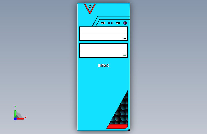Y5017-笔记本+电脑+cpu-cabinet-4+INVENTOR+STP 正面视图