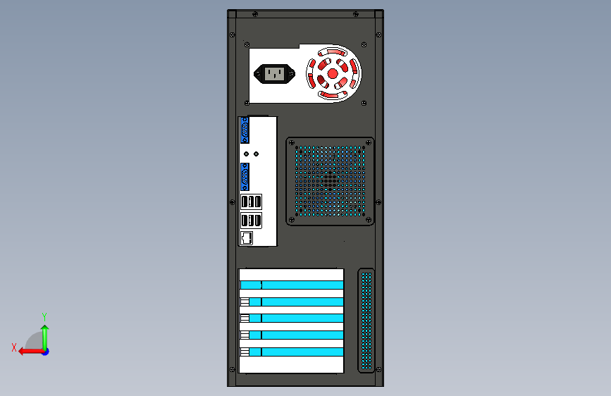 Y5017-笔记本+电脑+cpu-cabinet-4+INVENTOR+STP 背面视图