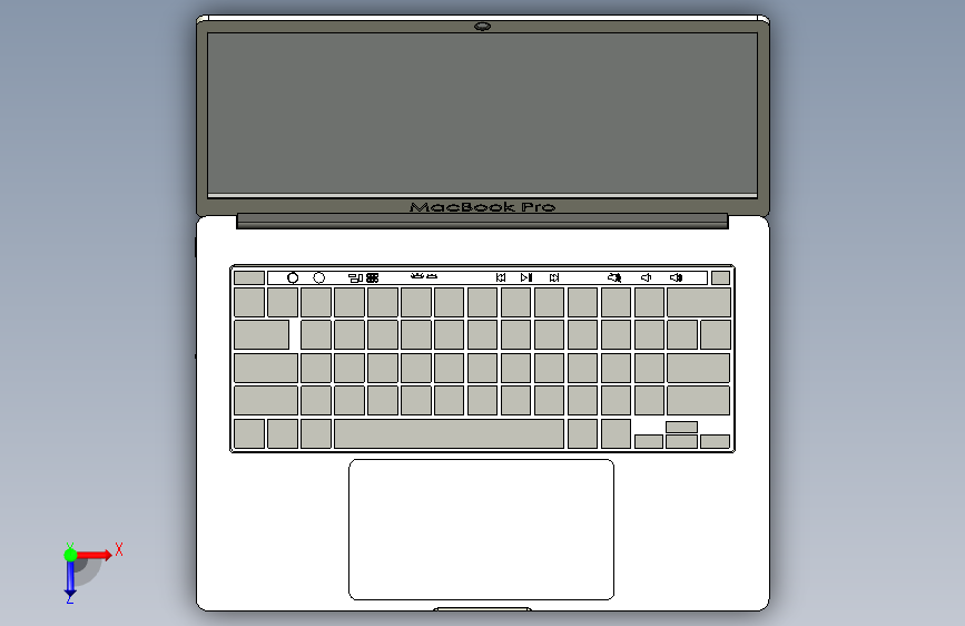 Y5034-笔记本+电脑+macbook-pro-15+SW+STP+STL 俯视图