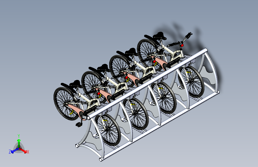 Y5080-自行车+bike-parking-station-1+2+STP 主视图
