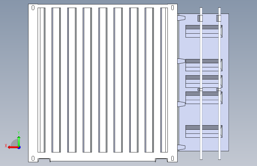Y5190-集装箱++40-feet-shipping-container+SW 背面视图