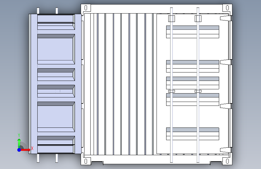 Y5190-集装箱++40-feet-shipping-container+SW 正面视图