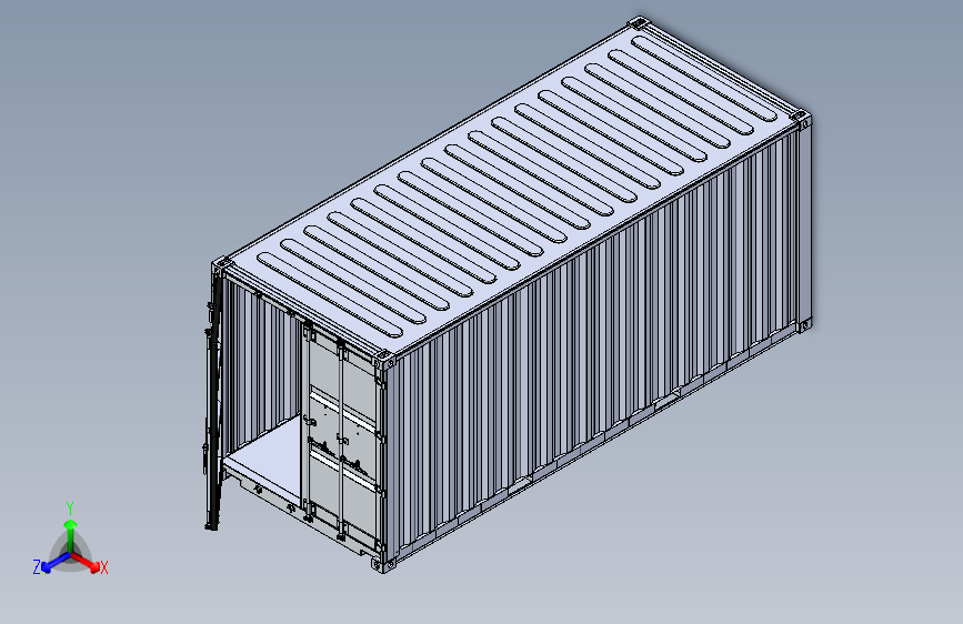 Y5260-集装箱++20ft-shipping-container+STP+IGS_STEP_模型图纸下载 – 懒石网