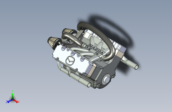 Y5281-35.L+Mazda+V6发动机模型3D图纸+Solidworks设计