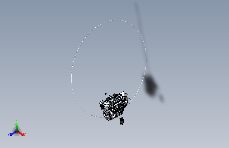 Y5291-1104D-E44TA珀金斯柴油机3D模型+Solidworks设计