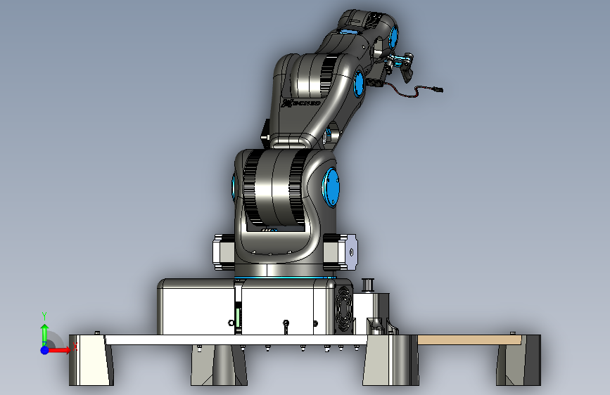 Y5303-BCN3D+5轴机器人臂MOVEO+solidworks+STL控制源代码 正面视图