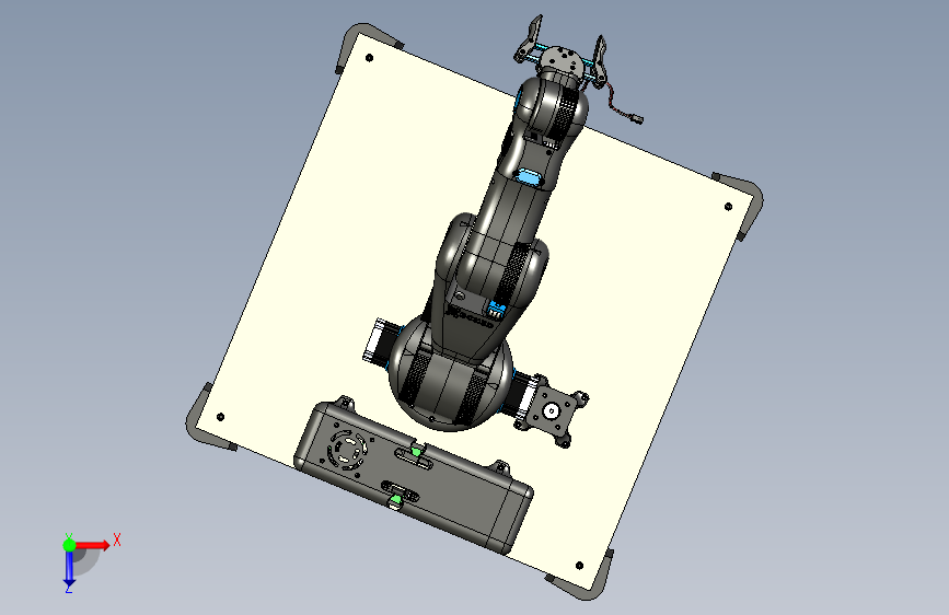 Y5303-BCN3D+5轴机器人臂MOVEO+solidworks+STL控制源代码 俯视图