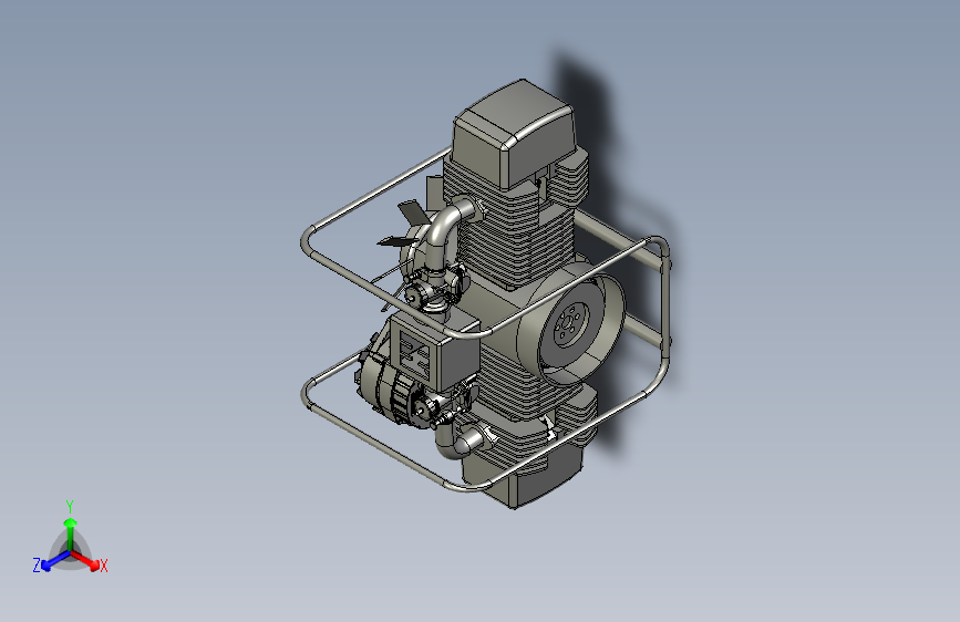 Y5308-Boxer双缸发动机3D数模图纸+STP格式