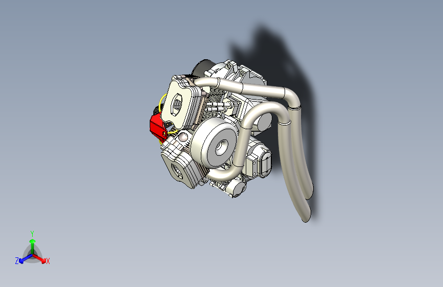 Y5342-FXR发动机3D模型图纸+SolidWorks设计