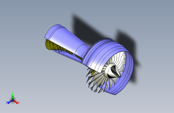 Y5346-Gas+Turbine+Engine燃气轮机发动机概念模型3D图纸+Solidworks