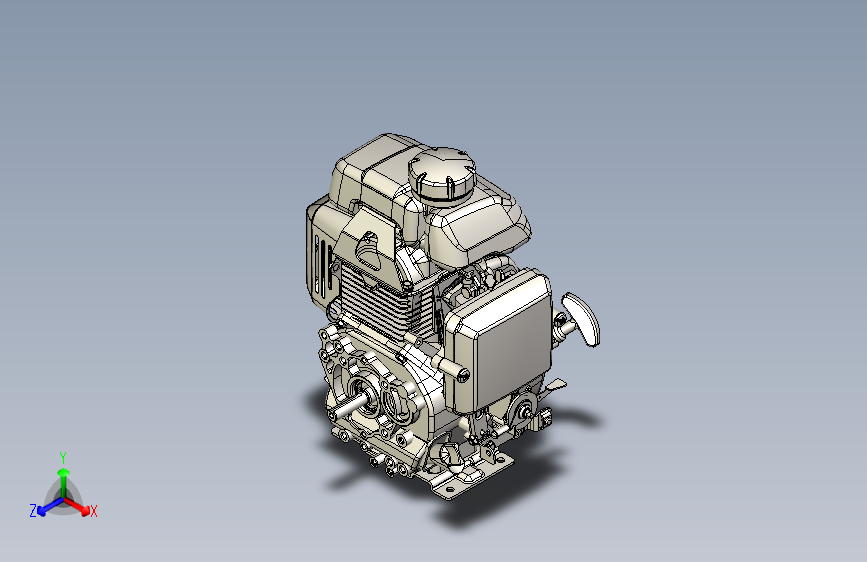 Y5356-HONDA+GX100发动机模型3D图纸+STEP格式