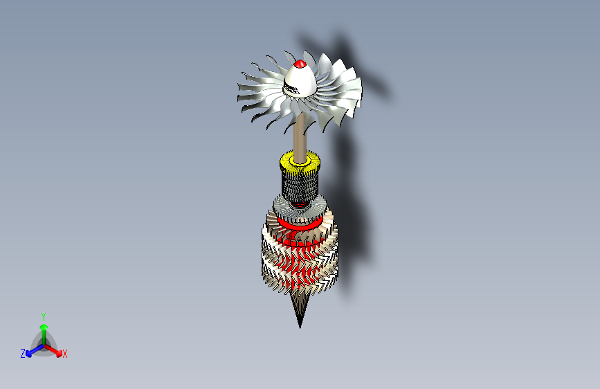 Y5364-Jet+Engine喷气发动机演示结构3D图纸+Solidworks设计