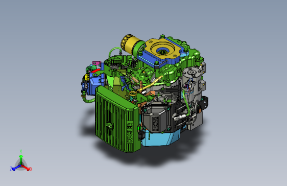 Y5371-Kohler发动机造型三维建模图纸+solidworks设计