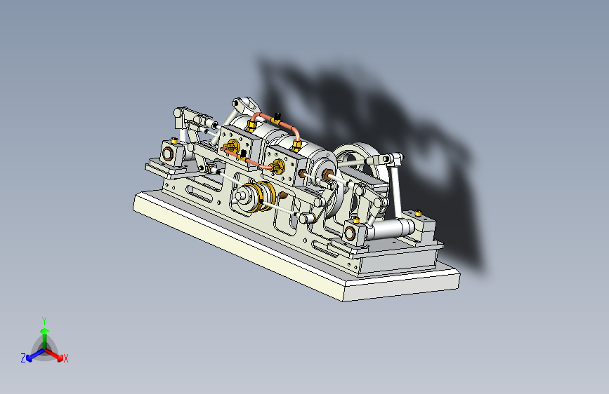 Y5384-Monitor+Steam+Engine蒸汽发动机+Solidworks设计