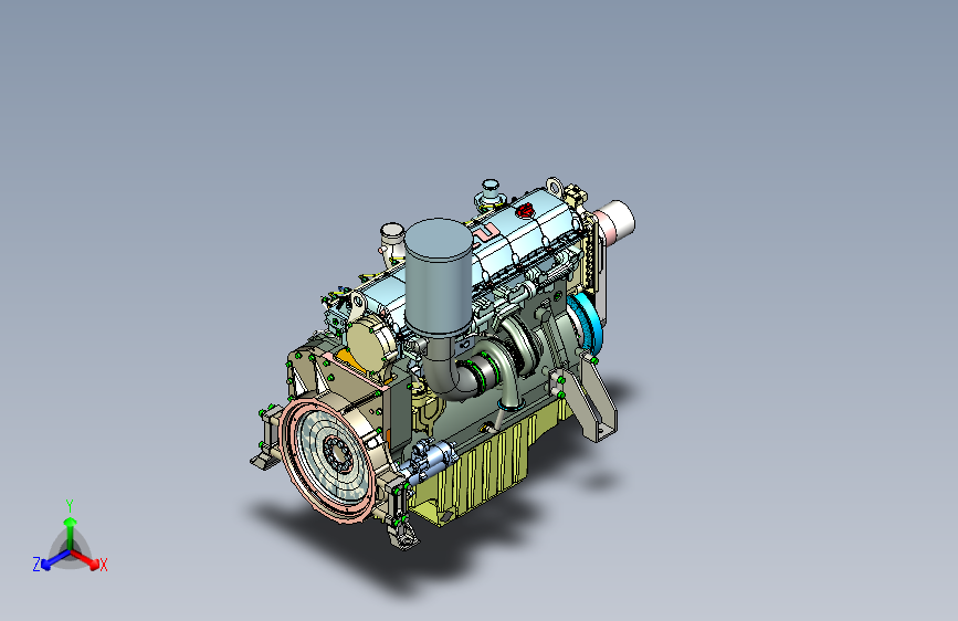 Y5390-MTU柴油发动机外形数模图纸+Solidworks设计