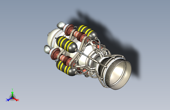 Y5396-Pegusus+MK3火箭发动机模型三维建模图纸+solidworks设计