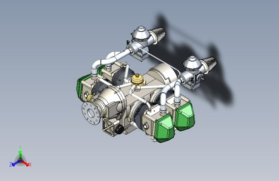 Y5415-Rotax912水平对置发动机三维建模图纸+solidworks设计