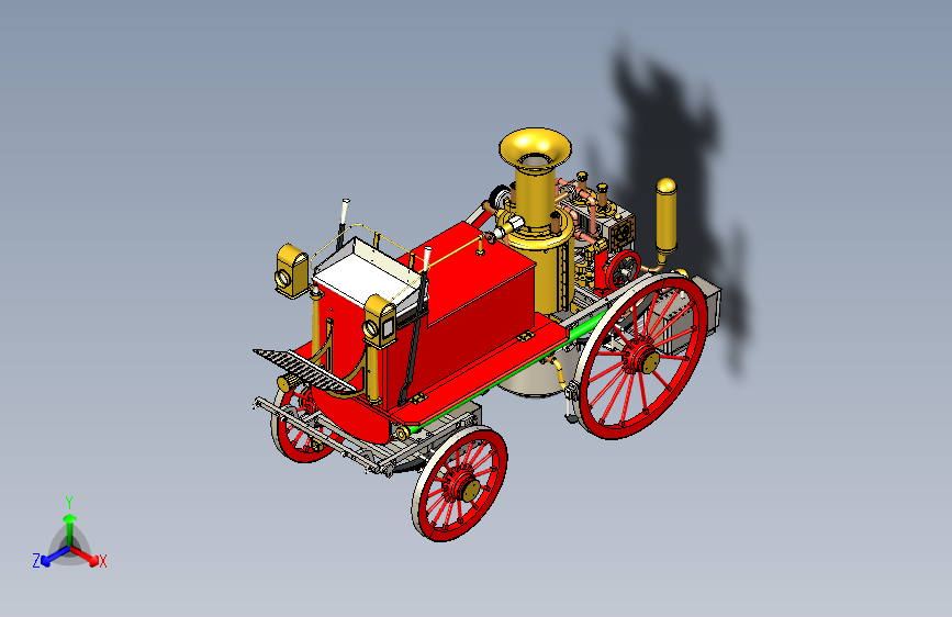 Y5424-Shand+Mason机车引擎3D图纸+Solidworks设计