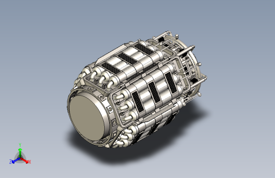 Y5427-Starmax+2100vv引擎外观模型3D图纸+Solidworks设计