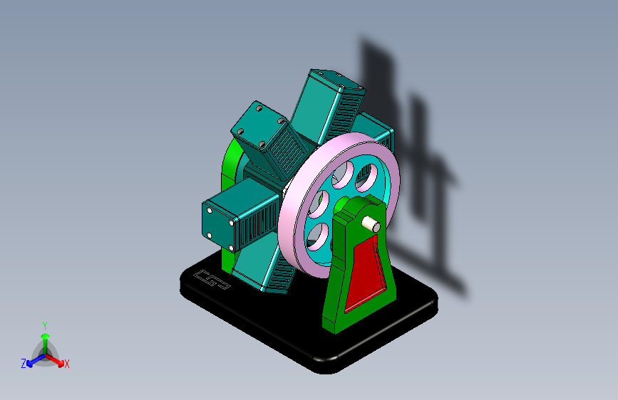 Y5430-Svago气动6缸星形发动机模型3D图纸+Solidworks设计