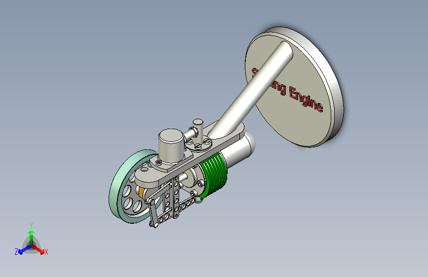 Y5464-Vertical+Stirling+Engine三维建模图纸+inventor设计+IGS格式