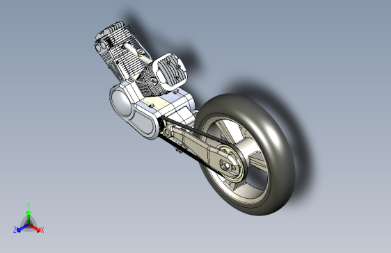 Y5472-V型双缸摩托车发动机总成三维建模图纸+solidworks设计