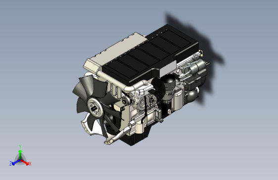Y5552-戴姆勒发动机DD13外形三维模型图纸+SolidWorks设计