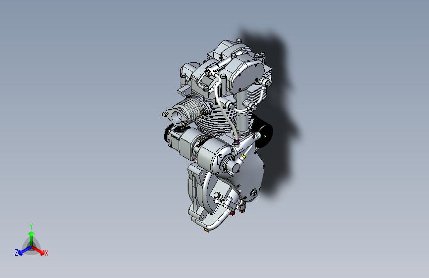 Y5716-摩托车发动机velocette-venom-thruxton-500cc-SolidWorks2010-stp-igs格式