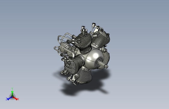 Y5721-莫顿Morton+M5星型发动机3D图纸+CATIA设计+STP格式