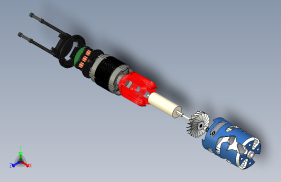 Y5724-内置冷却风扇的无刷电机模型3D图纸+Solidworks设计