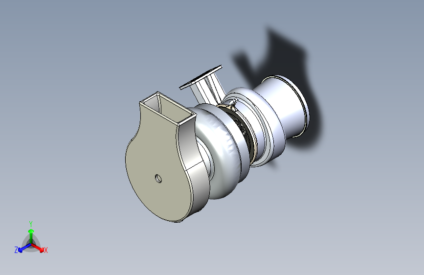 Y5734-汽车涡轮增压器模型三维建模图纸+solidworks设计