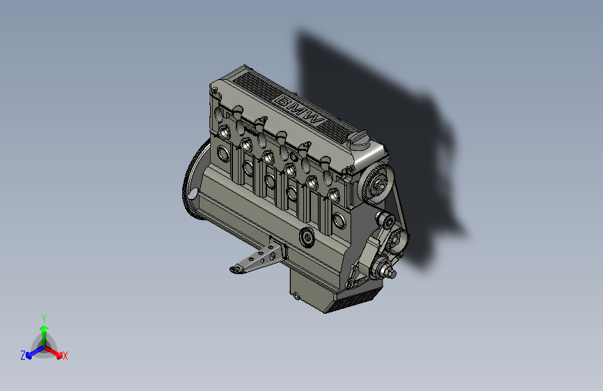 Y5733-汽车活塞发动机+直列四缸发动机+3D模型