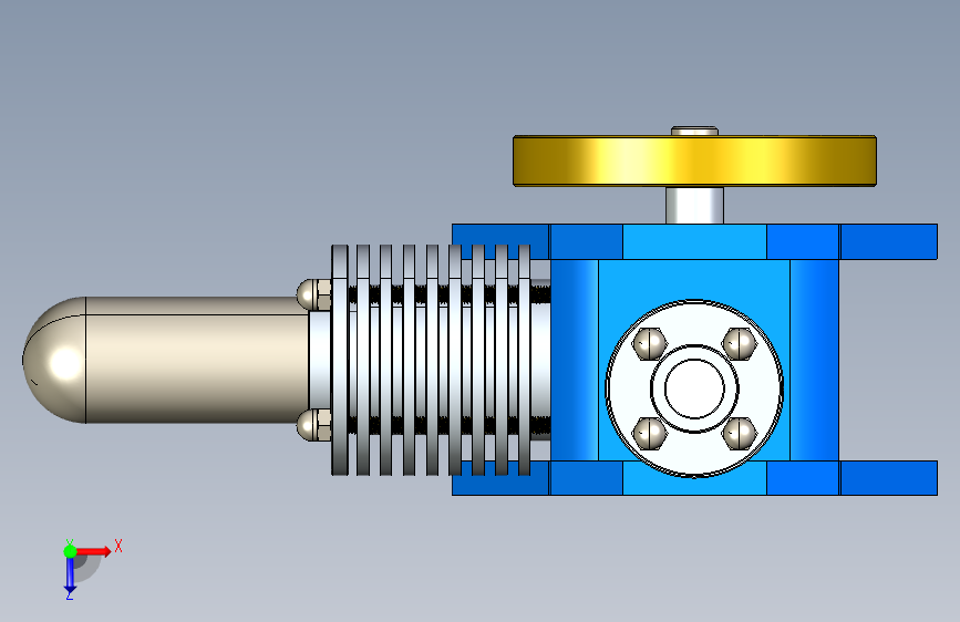 Y5763-斯特林发动机+cross-slot-stirling-engine+CREO+STP 俯视图