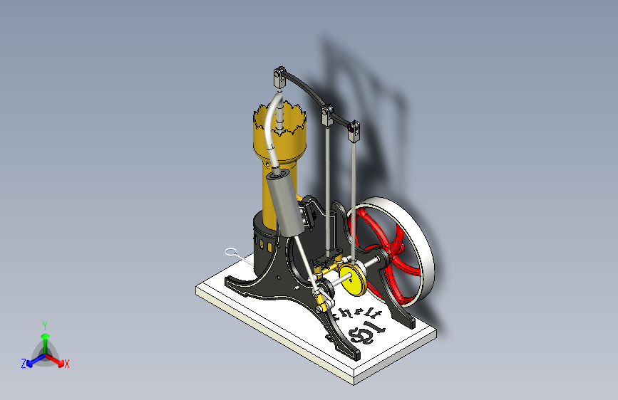 Y5773-斯特林发动机+stirling-engine-h1+SW+STP