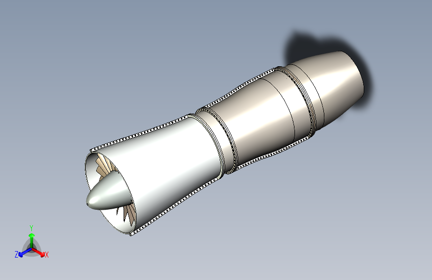Y5795-微型涡喷发动机+KJ66升级版轴流式压气机+3D建模+模型图纸资料