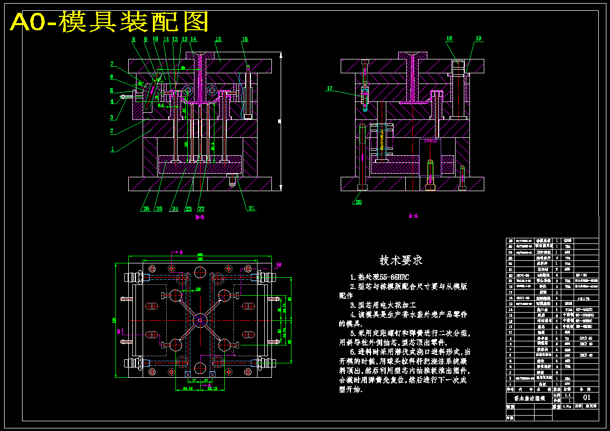 香水盖注塑模具设计