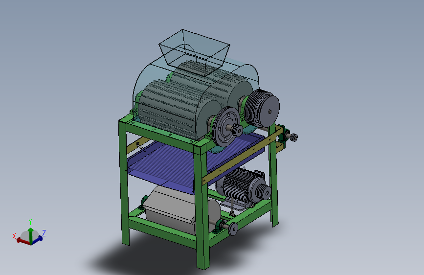 毛豆采摘机CAD+三维SW