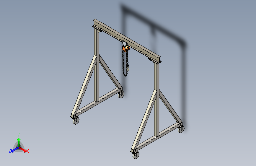 Y6342-龙门架+桁架++manual-chain-hoist+SW+STP+X_T+STL