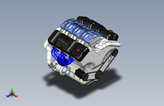Y5838-3.2T+V6汽车发动机三维建模图纸+Solidworks设计