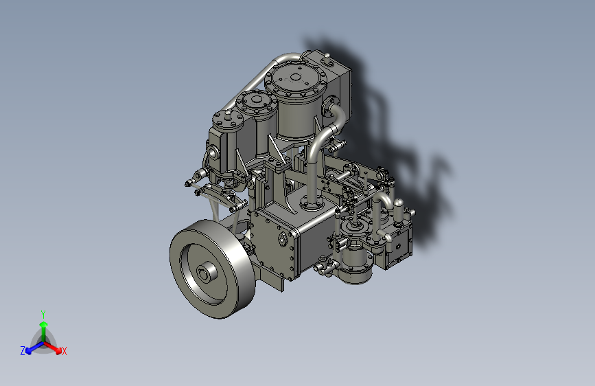 Y5826-蒸汽机+混合压缩气体发动机+工业机械设计图纸资料+3D模型