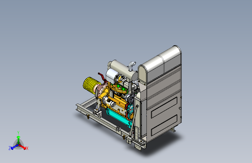 Y5825-玉柴柴油发动机(YC4112ZLQ)3D模型图纸+solidworks设计